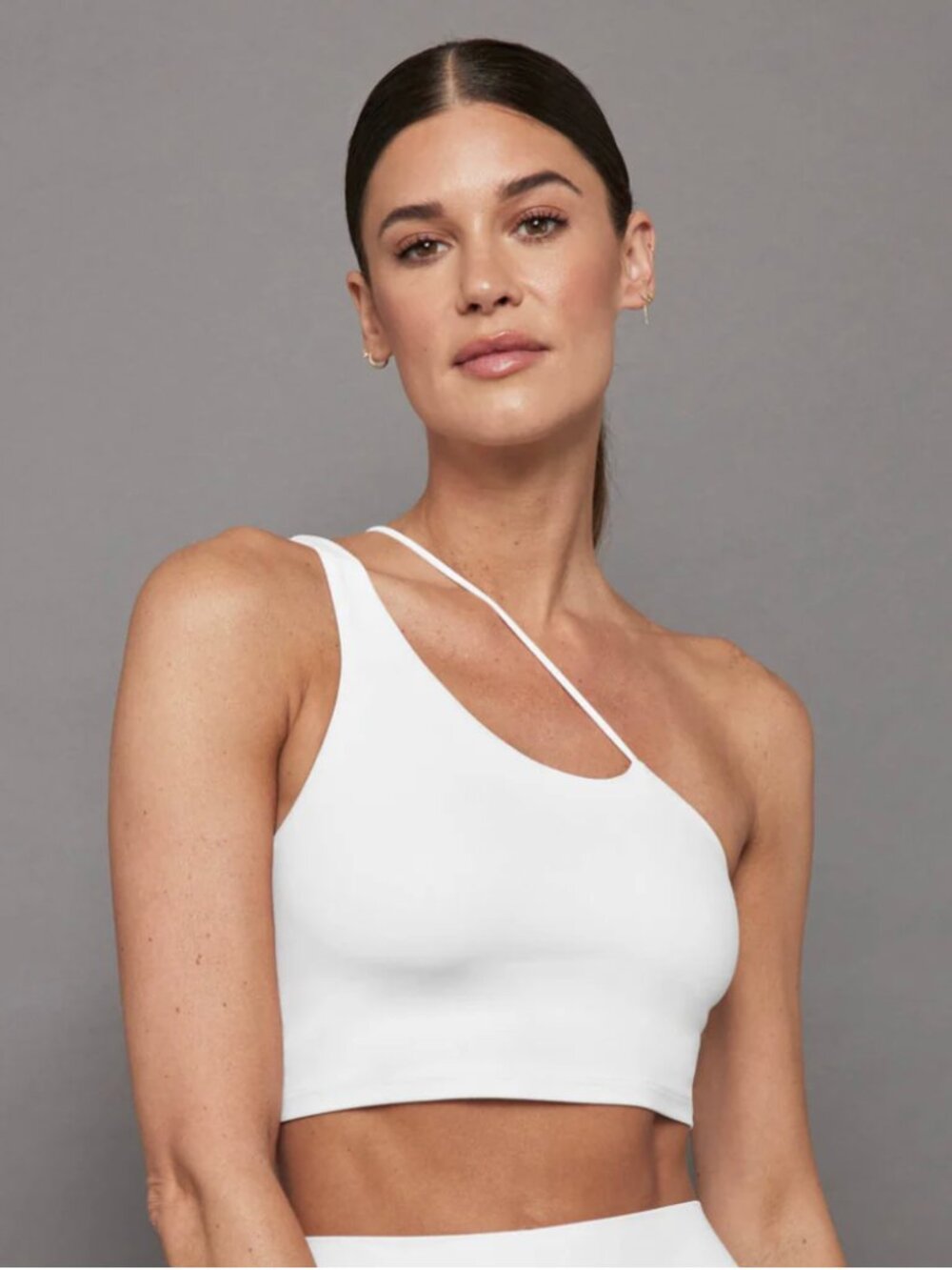 NWT CARBON38 One Shoulder Convertible Bra Top in Melt White XS $98